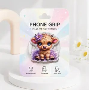 Ballerina Highland Cow Phone Grip, Western Cow MagSafe Phone Holder, Kawaii Tutu Cow Phone Accessories, Cute Highland Cow Kindle Grip, Gift for Ballet Lovers