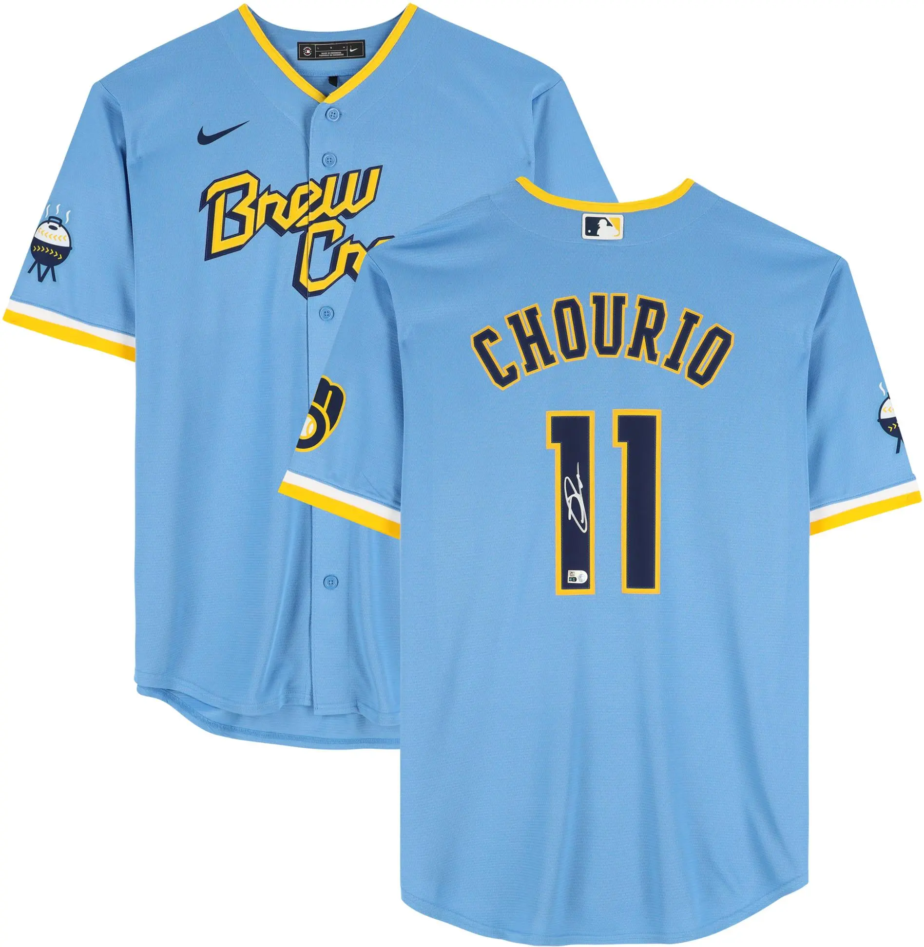 Jackson Chourio Milwaukee Brewers Autographed Nike City Connect Replica Jersey - Fanatics Authentic Certified