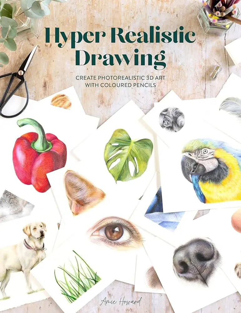 Art Practice Booklet with Colored Pencils - 3D Photorealistic Guide for Crafts & DIY Enthusiasts on Creating Detailed Drawings