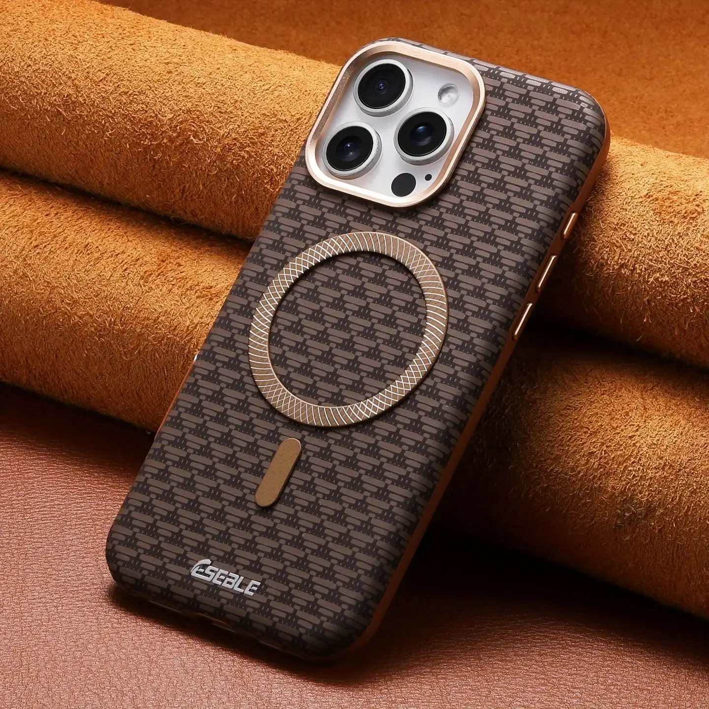 3pcs set[1 phone case+2 screen protectors]4 Colors Available Compatible with Apple iPhone 17/ 16 Pro Max Phone Case New 15 Pro High-end Business Men Triangle Pattern Ultra-thin 14 PM Full Coverage Anti-drop 13 PM Protective Case, Stylish Case, Mobile