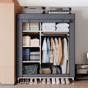 1 portable wardrobe with drawers - self-standing, reinforced steel frame, easy to assemble, weather-resistant,  bedroom dormitory rental room room accessories room decor