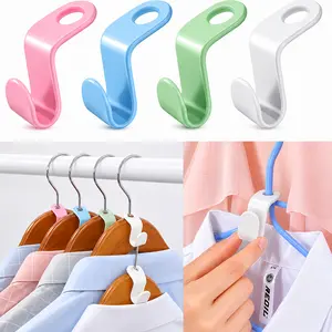 20 Counts  Colorful Hanger Connector Hooks, Space Saving Clothes Hanger Stacking Hooks, Heavy‑Duty Closet Organizer Hooks for Wardrobe Storage, Multi‑Layer Hanger Linkers for Shirts Pants Dresses