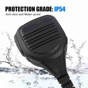 3.5mm Headphone Jack Speaker Mic Talkie Radio Hand Microphone with Steel Belt Clip