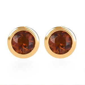 Shop LC D'Joy Poke Free  Citrine 0.50 ctw Stud Earrings in 18K Vermeil Yellow Gold Over Sterling Silver