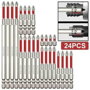 High Hardness Phillips Screwdriver Bit Set, Impact Resistant Anti-slip Phillips Magnetic Screwdriver Bit Set, Power Tool Accessories, Replaceable Screwdriver Bits