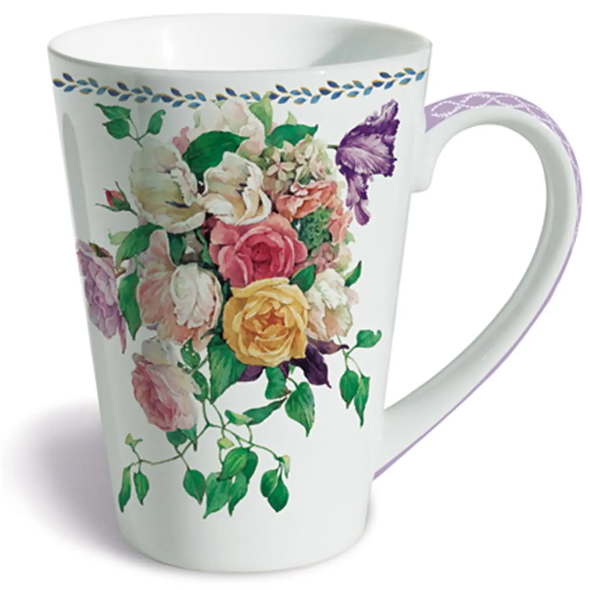 Lissom Design 35055 12 oz Porcelain Mug - RC, Microwave Safe, Washable Kitchen Drinkware for Daily Use, 12 Oz Mugs