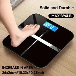 Electronic scale bathroom digital weighing scale machine, ultra wide platform and large capacity, precise security, backlit LCD display, 390 LBS