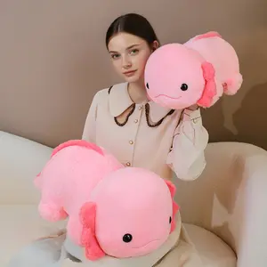 Lying-down salamander axolotl plush toy, Soft fluffy stuffed animals, Cuddly Doll Gift, birthday gifts, Valentine's Day gifts, Mother's Day gifts, Easter gifts