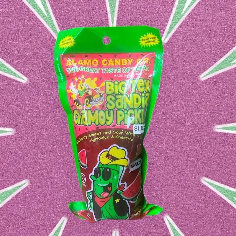 Big Tex Sandi's Chamoy Pickle slices - Sweet and Sour Agridaulce & Chiliosita - Made in San Antonio - Food