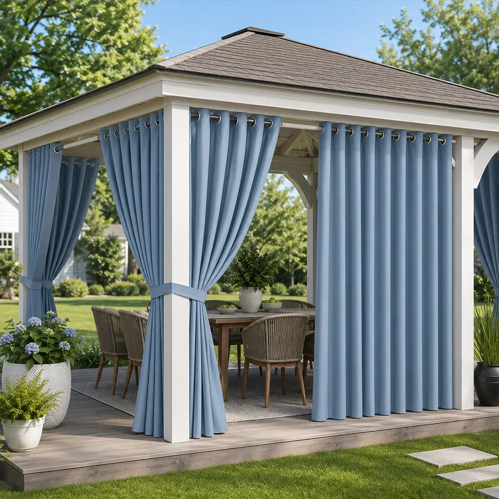 Outdoor Privacy Curtains for Patio & Gazebo, Weather Resistant Sun Shade Curtains, Modern Drapes for Outdoor Living SpacePorch, Sun Blocking Curtains for Pergola, Indoor & Outdoor Use