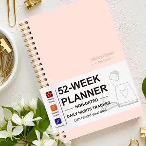 1pc 52 Week Undated Weekly Planner with Habit Tracker, Goal Setting, To Do List and Notes, Perfect for Time Management, Productivity and Back to School