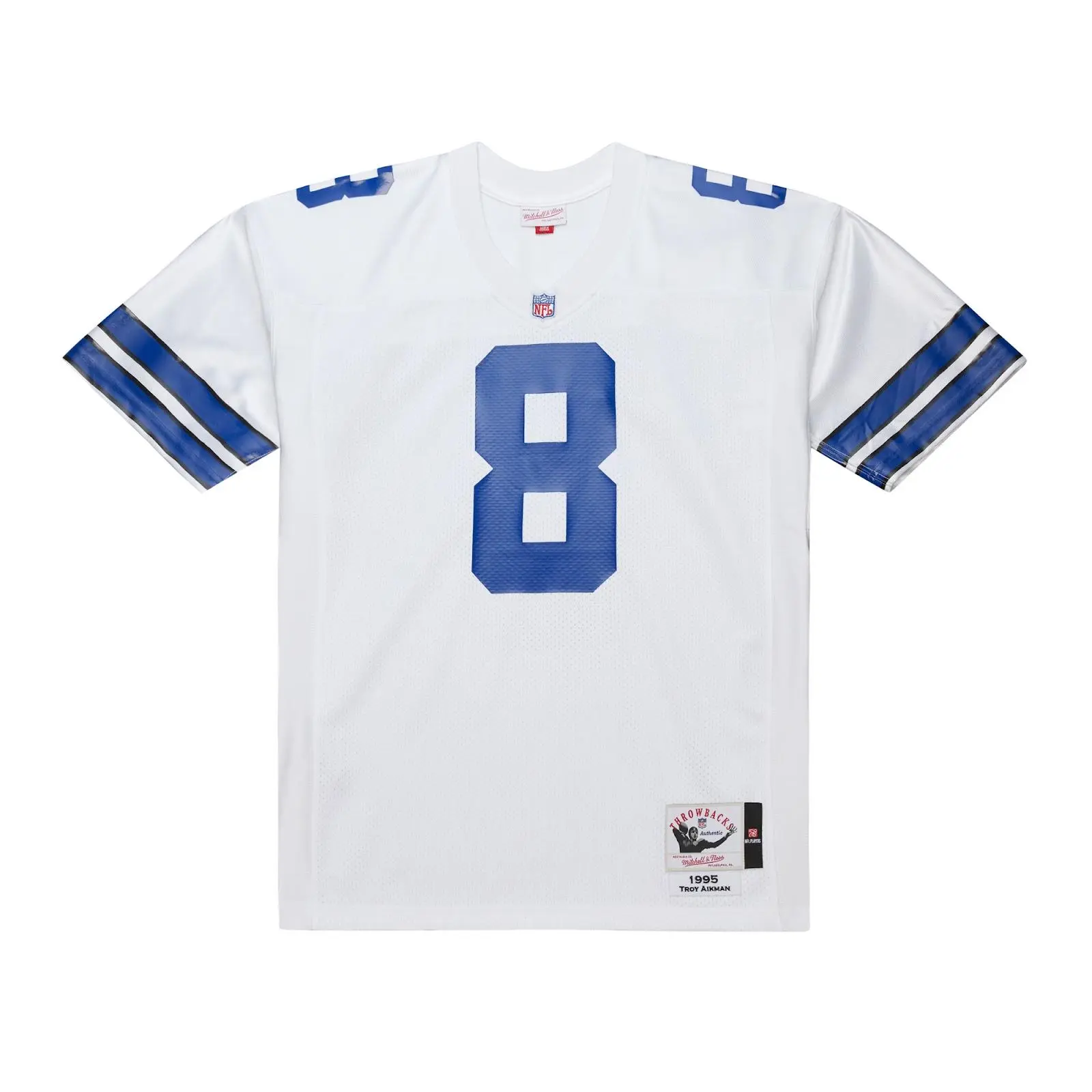 Troy Aikman Dallas Cowboys 1995 White Authentic Jersey NFL Throwback Mitchell & Ness