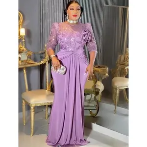 Plus Size African Party Dress for Women Dashiki Sequin Bodycon Long Elegant Turkey Muslim Wedding Evening Gown Formal Workwear Basic Chic Minimalist