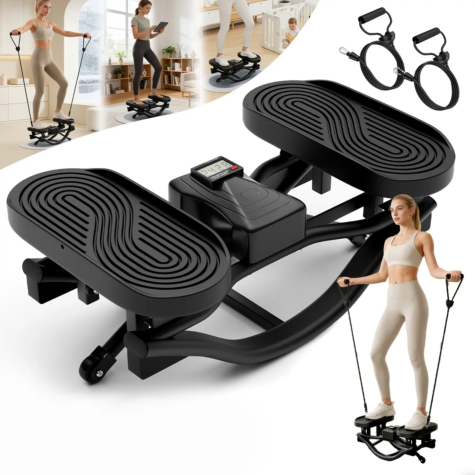 Rock Stepper U-Shaped Lateral Stepper - Compact Unisex Exercise Machine, Muscle Target Platform, Gym & Home Workout Strength Training Core Equipment for Men & Women, Gym Workout Equipment