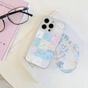 Women's Fashion Phone Case with Star Patchwork Design, Compatible with iPhone 16 Pro Max, 15 Pro Max, 14 Pro, 13 Pro, Simple Style, Cover