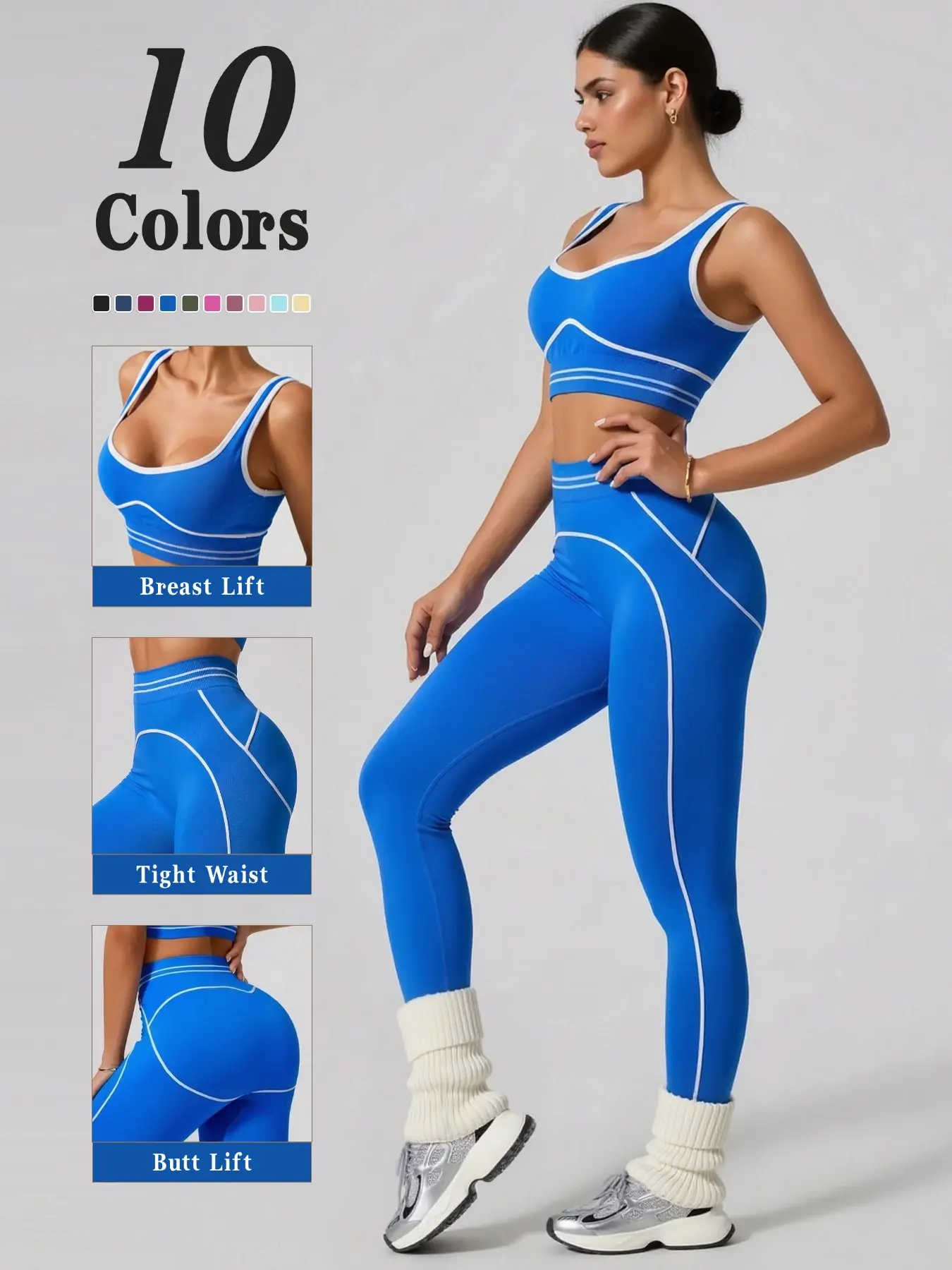 Women's Quick-Dry Sporty Two-Piece Set, High-Stretch Activewear, Fitness Wear, Tight Yoga Pants & Sports Bra, Ideal for Tennis, Golf, Pilates & Outdoor Activities, Matching Workout Set, Athleisure Set, Yoga Sets