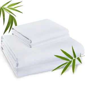 Emircey 3 Piece Bamboo Sheets Set (1 Fitted Sheet + 2 Pillowcases) – Soft, Breathable, Cooling Bedding for Home, and Dorm, Gifts for Him or Her, Black Friday