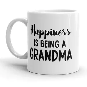 Happiness Is Being A Grandma Mug Cute Grandmother Coffee Cup - 11oz Funny Coffee Mugs Ceramic Printed Drinkware Cup