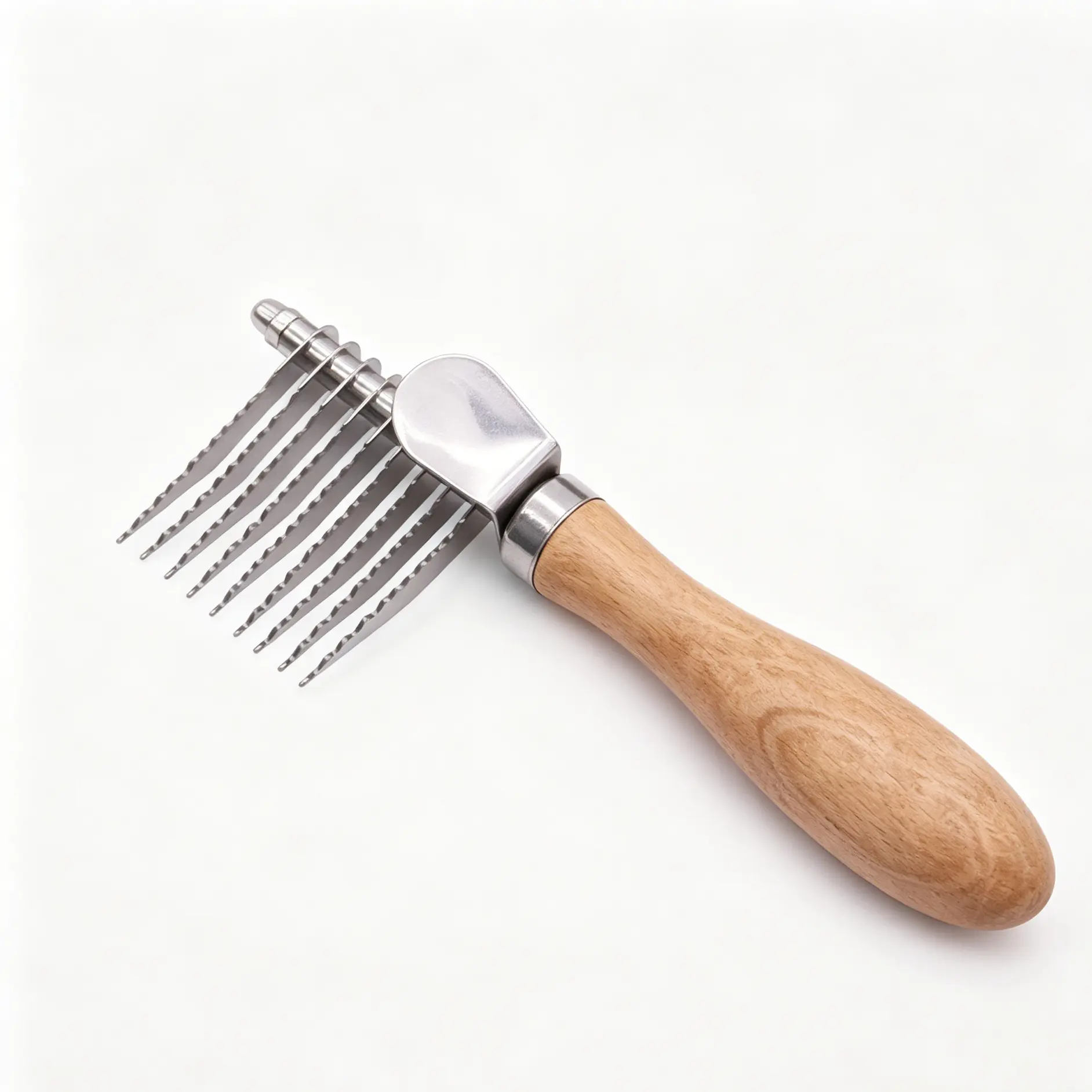 Dog Dematting Brush & Undercoat Deshedding Rake – Professional Pet Grooming Detangling Tool with Rounded Edges, Safe & Gentle for Detangling Matted Fur, Untangling Hair, Loose Undercoat, Boosting Blood Circulation (Doodles, Cats & All Breeds), Untangles H