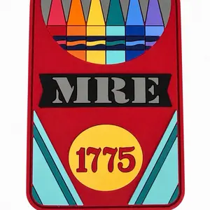 MRE PVC Rubber Crayon Eaters Marine Satirical Comic Patches Funny 1775 Printed Hook&Loop Patch 3.5x2.25 Inch