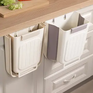 Large Foldable Kitchen Cabinet Door Hanging Trash Can, Space-Saving Wall-Mounted Bin, Garbage Can Organizer, &, No Power Needed, Modern Design
