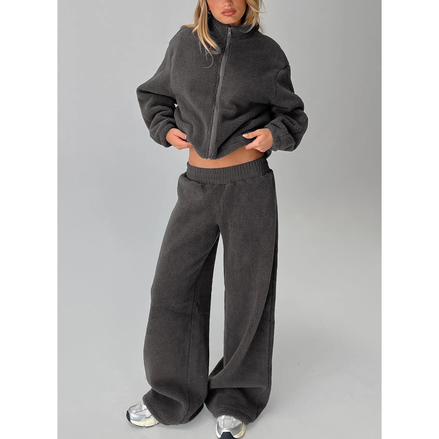 Siberia Fleece Track Pant Charcoal