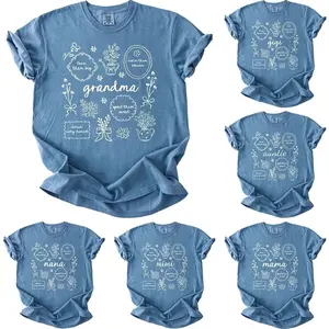 Comfort Colors Custom Floral Grandma T-shirt For Mama Nana Auntie Mimi Gigi Grammy Yaya, Personalized Mothers Day Gift, Apparel Made In The USA		