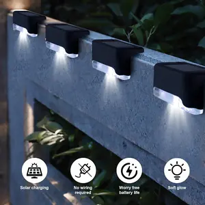 Solar Deck Lights LED, 4-16-32pcs Set, Warm Ambiance Lighting for Stairs, Garden, Fence, Yard, Balcony, Pathway, Outdoor Step Light Solar Led Lighted