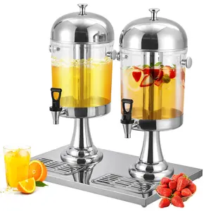 GARVEE 4.4 Gallon Stainless Steel Beverage Dispenser with Ice Core, Stand, Spigot & Drip Tray - Ideal for Lemonade, Iced Tea, Juice at Parties, Weddings, and Events