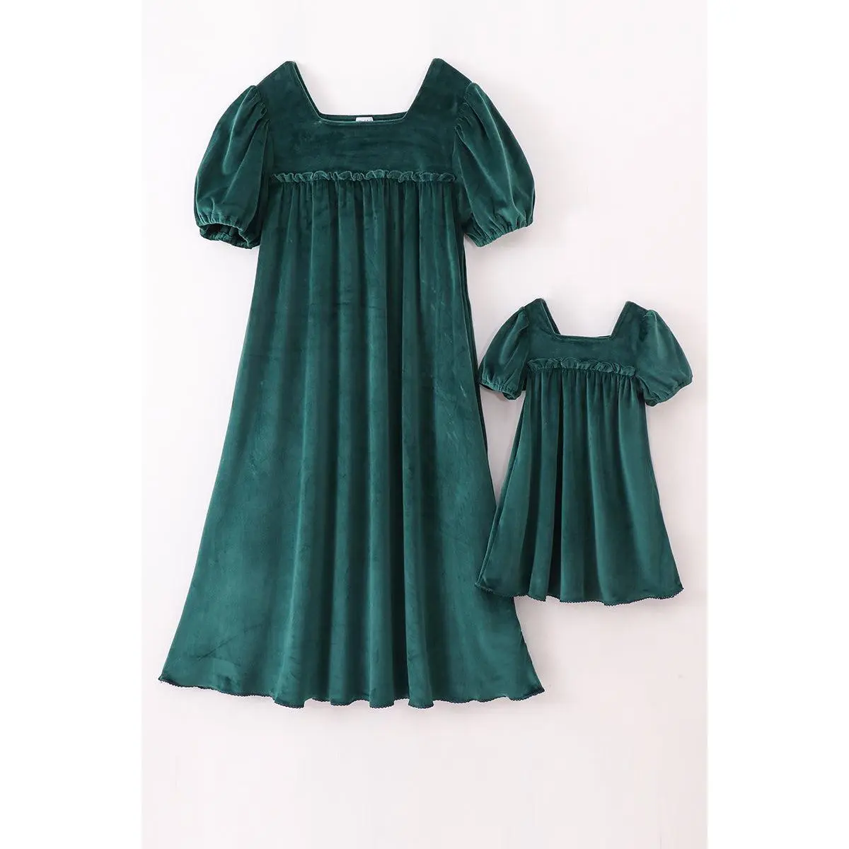 Forest velvet mom&me dress