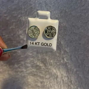 14k gold centenario coin stud earrings
