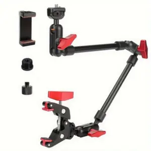 Adjustable Magic Arm Phone Stand, Microphone Holder, Camera Mount with Ultra Clamp, Hinge Arm Friction Magic Arm, 1/4 Inch Screw