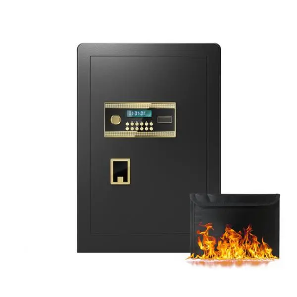Bellemave Black + Steel Full-Steel Electronic Digital Fire & Security Safe (3.0 Cu Ft), 14.96x12.99x21.65in 41.88lbs, Hidden Code, Private Inner Cabinet, Fireproof-Waterproof Bag, Master Key, Advanced Time-Date Setting for Commercial & Office Use