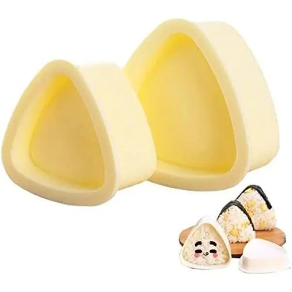 Onigiri 2 count Rice Ball Mold Makers, Triangle Sushi Mold for  Boxed Meal  Bento by  (Beige)