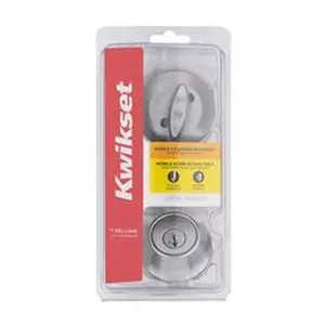 Kwikset 5041061 SmartKey Security Metal Single Cylinder Deadbolt, Satin Chrome