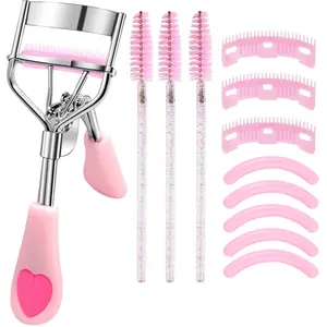 12pcs Eyelash Curler Set, 1 Eyelash Curler With 3 Replacement Brushes, 3 Eyelash Combs, 5 Replacement Pads For Women To Achieve Dramatic Curl Curl Lashes