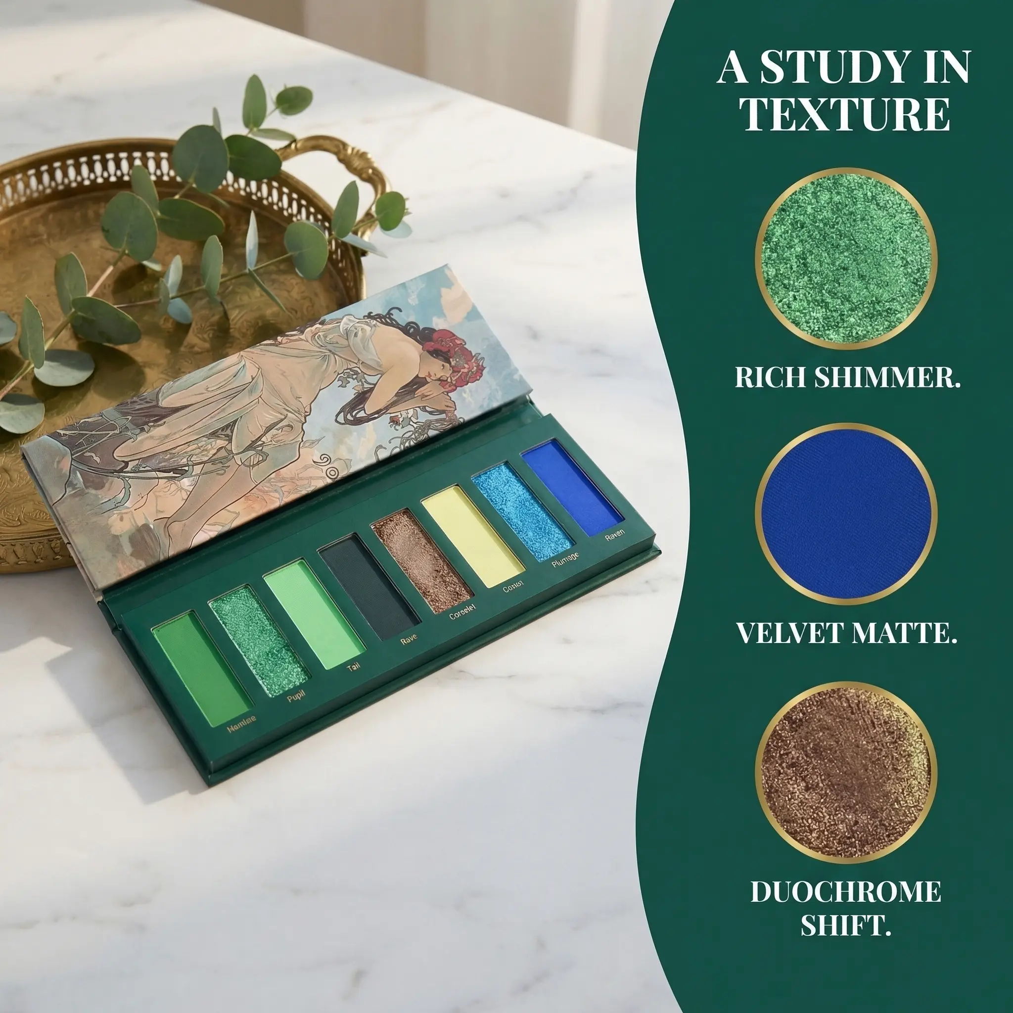 8-Color Eyeshadow Palette with Color-Shifting Glitter & Rich Matte Shades - All-in-One Blush, Highlighter, Contour for Smokey Eye | Long-Lasting for Spooky Halloween Parties and Festive Christmas, Perfect Gift for Her!