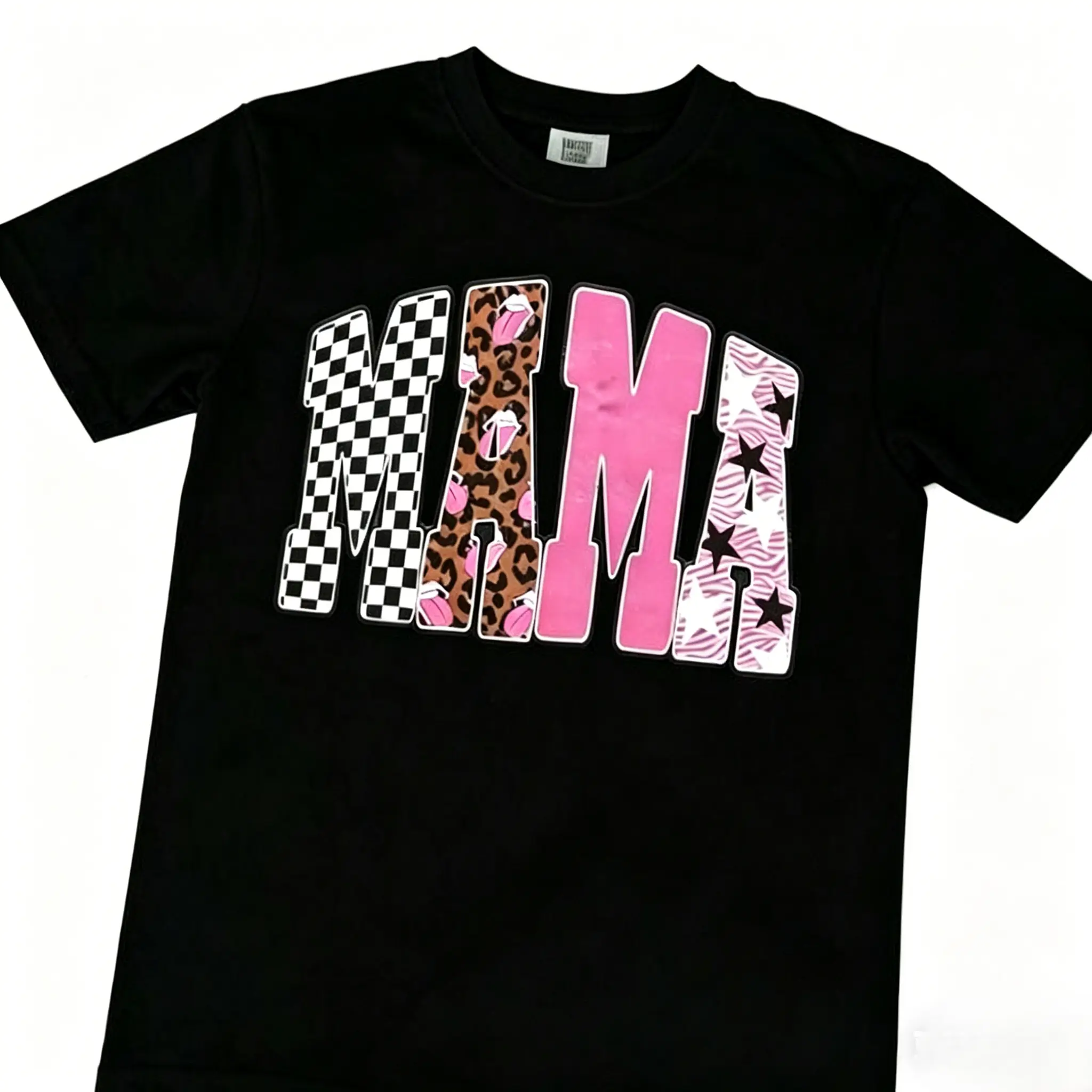 Rockin' MAMA Distressed Graphic T-shirt Oversized Apparel Top Cotton