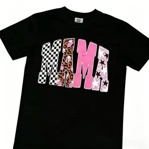Rockin' MAMA Distressed Graphic T-shirt Oversized Apparel Top Cotton