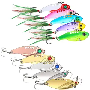 10 Pcs Blade Baits Fishing Lures Hard Metal Blade Baits for Walleye Bass Fishing Spinner Spoons Trout Lures for Crappie Saltwater Freshwater, with Storage Box, Assorted Styles