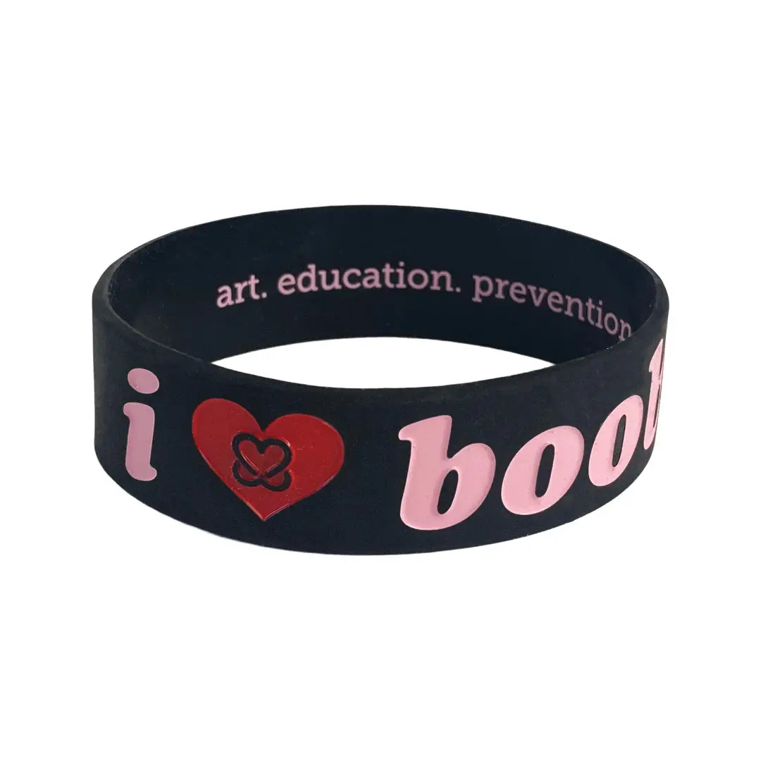 i love boobies! Classic Bracelet - Scene Dream (Black / Light Pink / Red Heart)