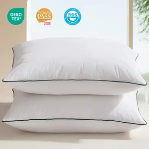 【Goose Feather Pillows pro】-Three Geese -  Luxury 5 Star Hotel Quality Pillows Machine Washable Three Layer Filling Pillow Low Allergy Comfortable Neck Support Rebound Fluffy Pillows Organic Cotton,US warehouse