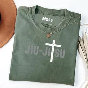 Comfort Colors Jiu Jitsu Christian Cross Men Boys T-Shirt