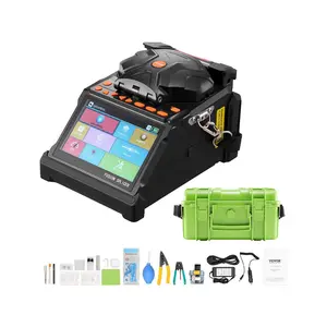 Summervibes VEVOR Fiber Fusion Splicer 6 Motors, Core Clad Alignment Fibers Optic Splicer with 6s Fast Splicing and 13s Heating, 5 LCD Screen, 3 in 1 Fiber Holder, 7800mAh Battery for SM MM DS NZDS Fibers