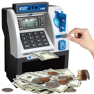 Internet-Famous Smart ATM Piggy Bank, Password & Card Swipe Financial Literacy Toy, Large Capacity Deposit & Withdrawal, Kids' Christmas Gift
