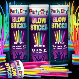 300 Glow Sticks Bulk Party Pack 8”– Neon Glow in the Dark Party Supplies Mothers Day , Glowsticks with Connectors Bracelets & Necklaces, Light Up Favors for Kids, Adults, Birthdays, Parties, Happy New Year Decorations