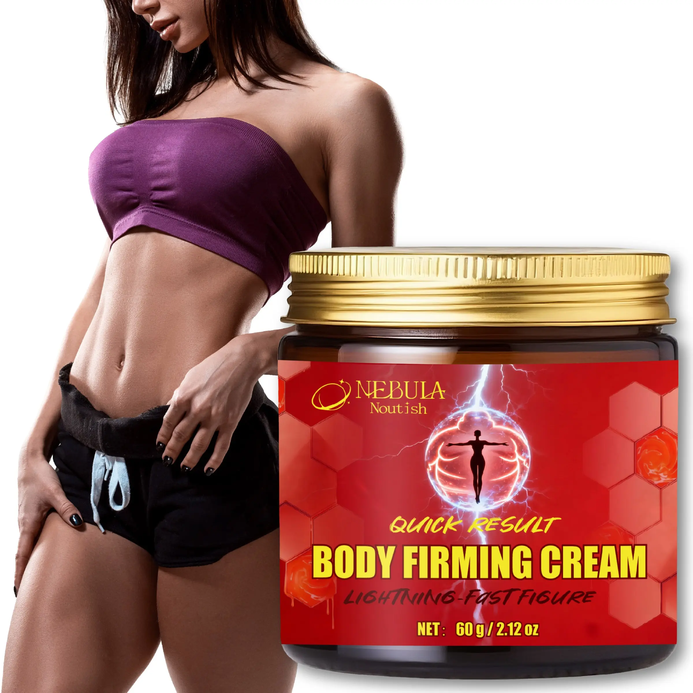 Rapid Lightning Firming Cream with Bee Venom, Turmeric, Retinol, Honey, Coconut, Aloe, Fast Results, Non-Irritating, Hydrating, Travel & Home Essential, 60g Bottle
