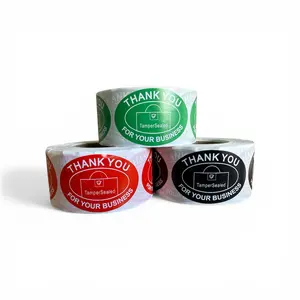 Tamper Sealed - Thank You for Your Business (1.5"x 2.25" inch, 500PCS) Round Self Adhesive Sticker Safety Food Delivery for Bags, Boxes, Cups or Food Containers