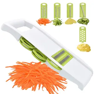 5 In 1 Mandoline Slicer Vegetable Mandolin Multi Potato Veggie Julienne Shredder GreenXX13Home sug