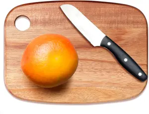 Small Acacia Wood Cutting Boards for Kitchen with Hanging – Mini Wooden Cutting Board for Vegetables 9" x 6.5"  Chopping Knives